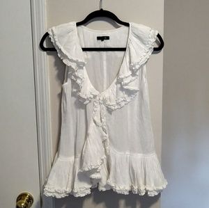 Anthropologie Ruffled cotton blouse